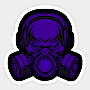 Skull wearing Gas Mask Sticker